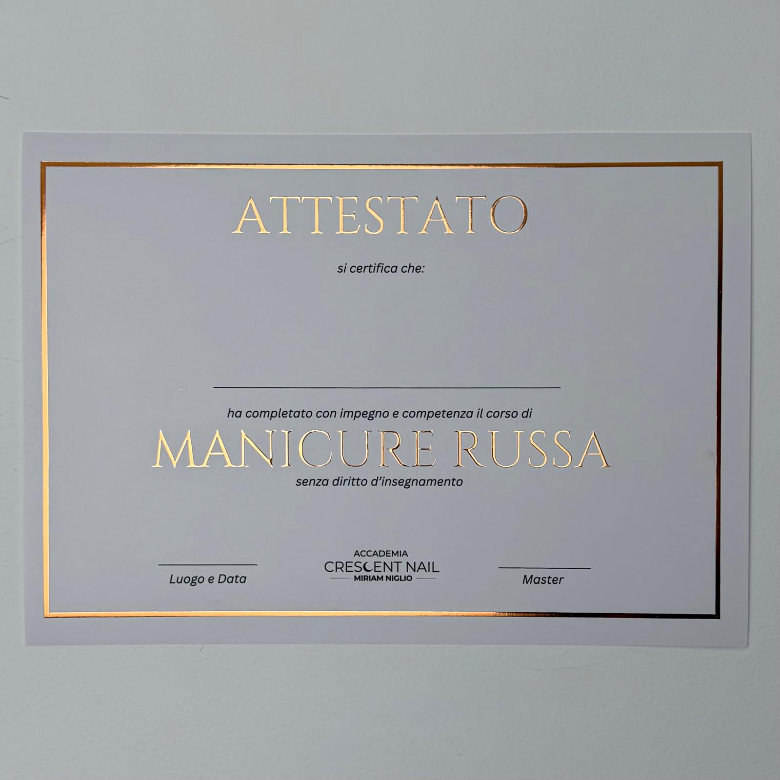 Attestato Manicure Russa