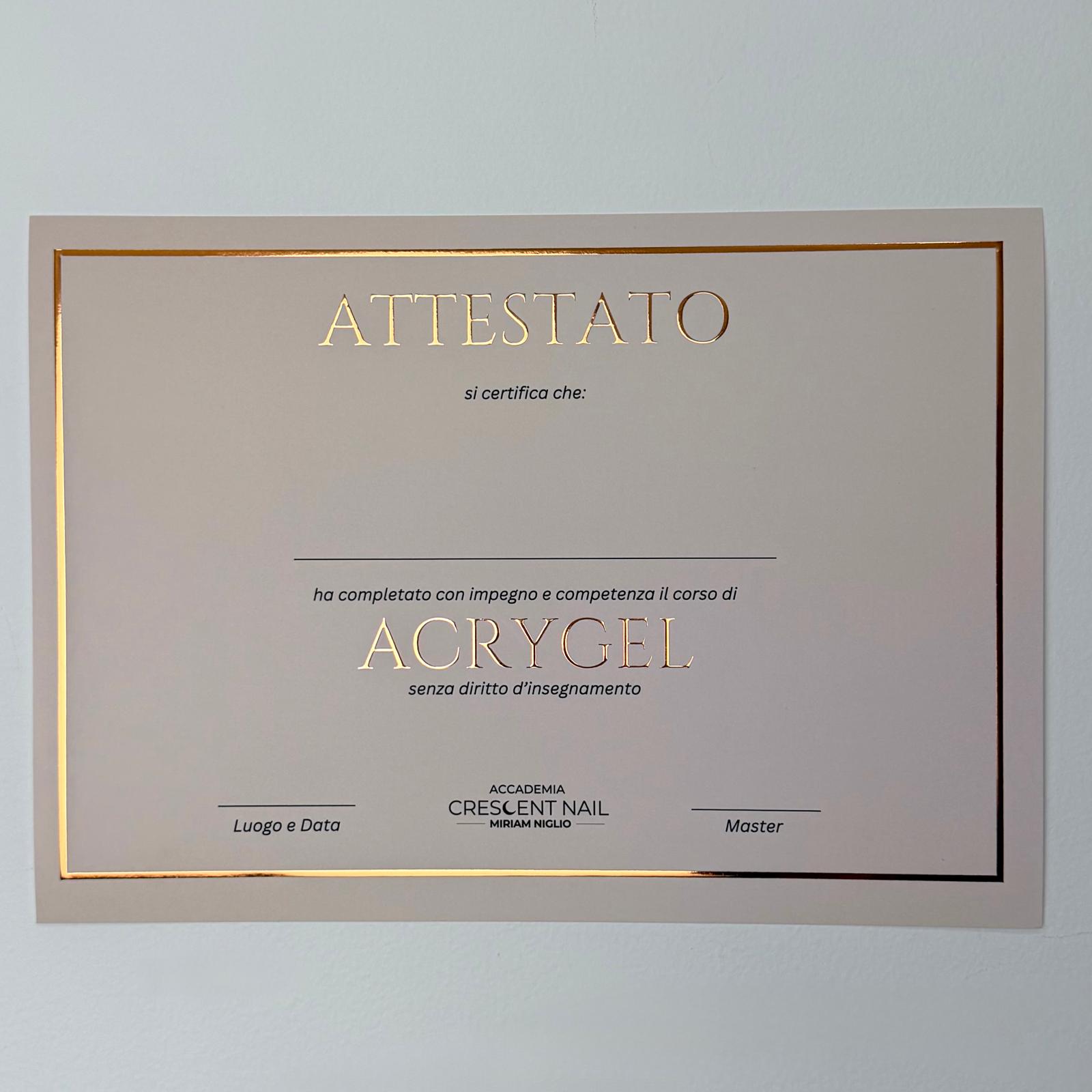 Attestato Acrygel