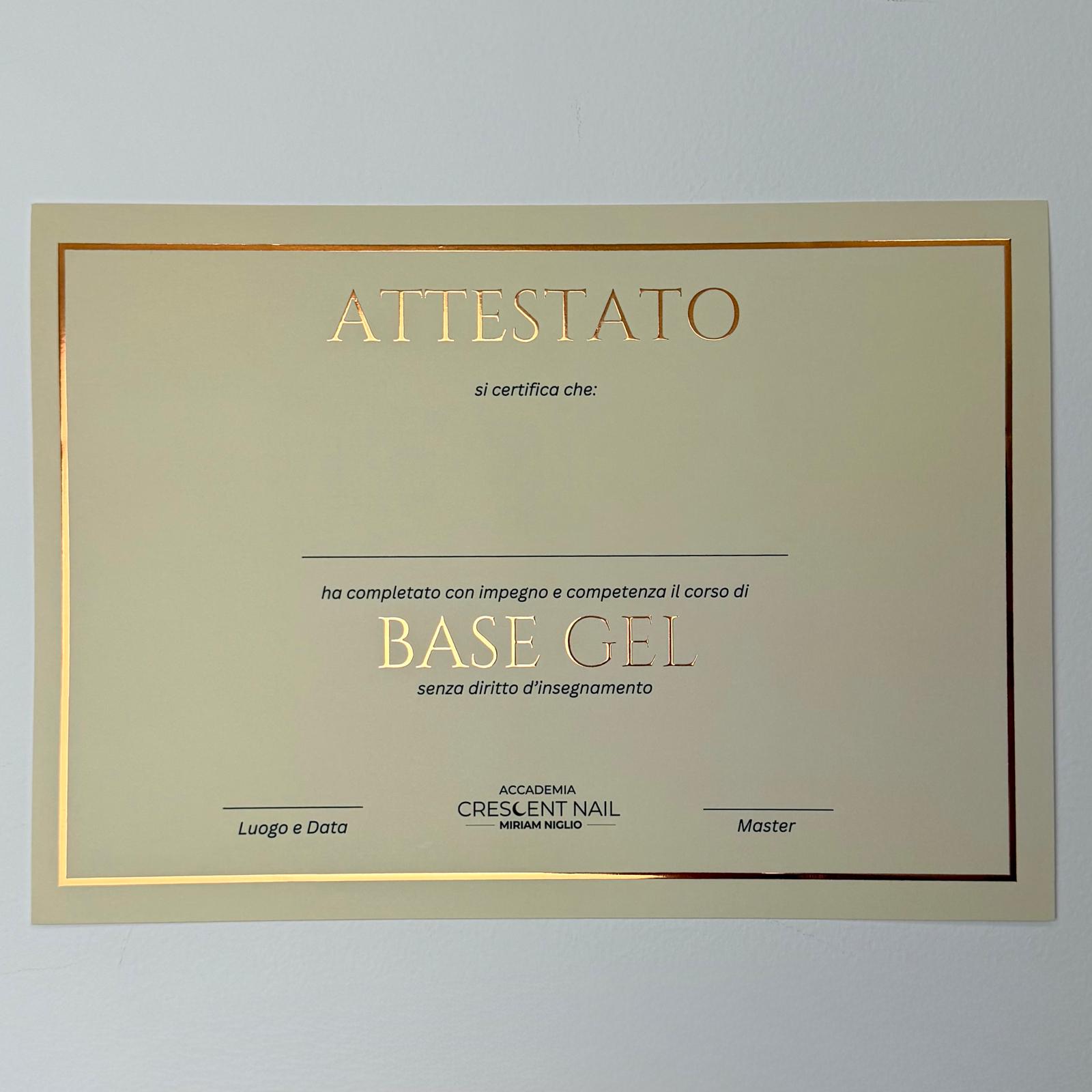 Attestato Base Gel
