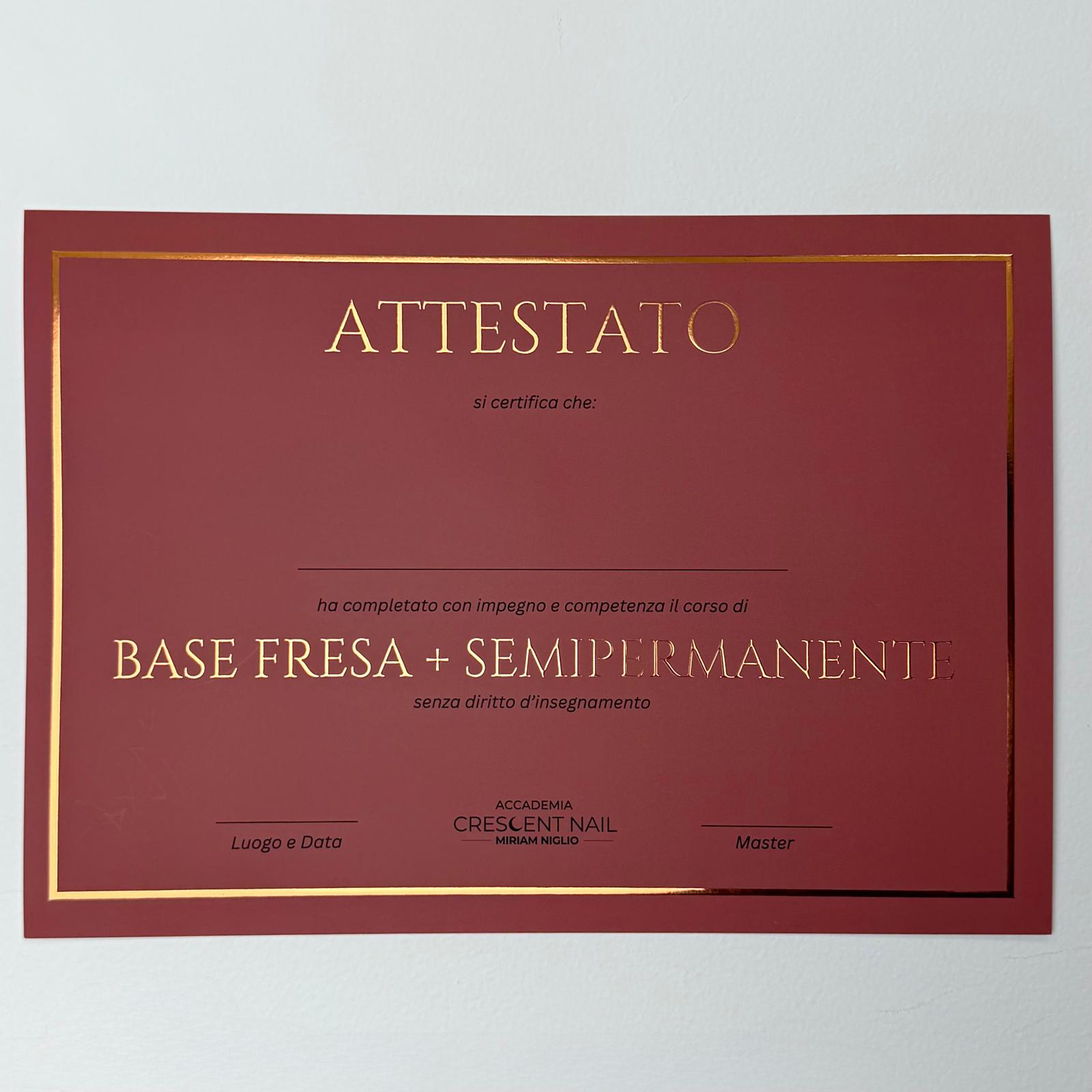 Attestato Base Fresa