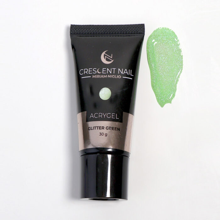 Acrygel 30g "Glitter Green" Crescent Nail - immagine 1